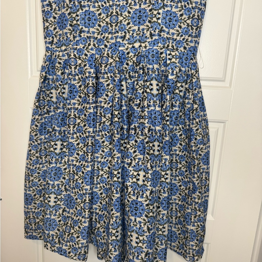 Blue Patterned Midi Dress - Picture 3 of 6